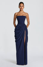 ROBE LONGUE CYRA - BLEU MARINE