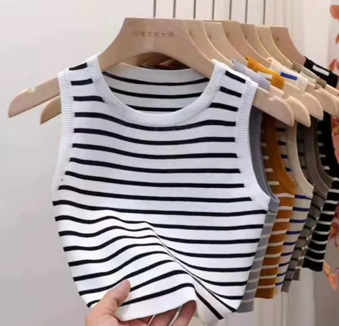 Débardeur côtelé rayé