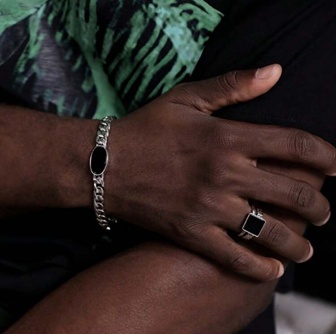 Bracelet Homme Élégance Noire – Chaîne en Acier Inoxydable