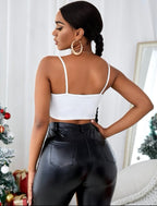 Top à fines brides court duveteux