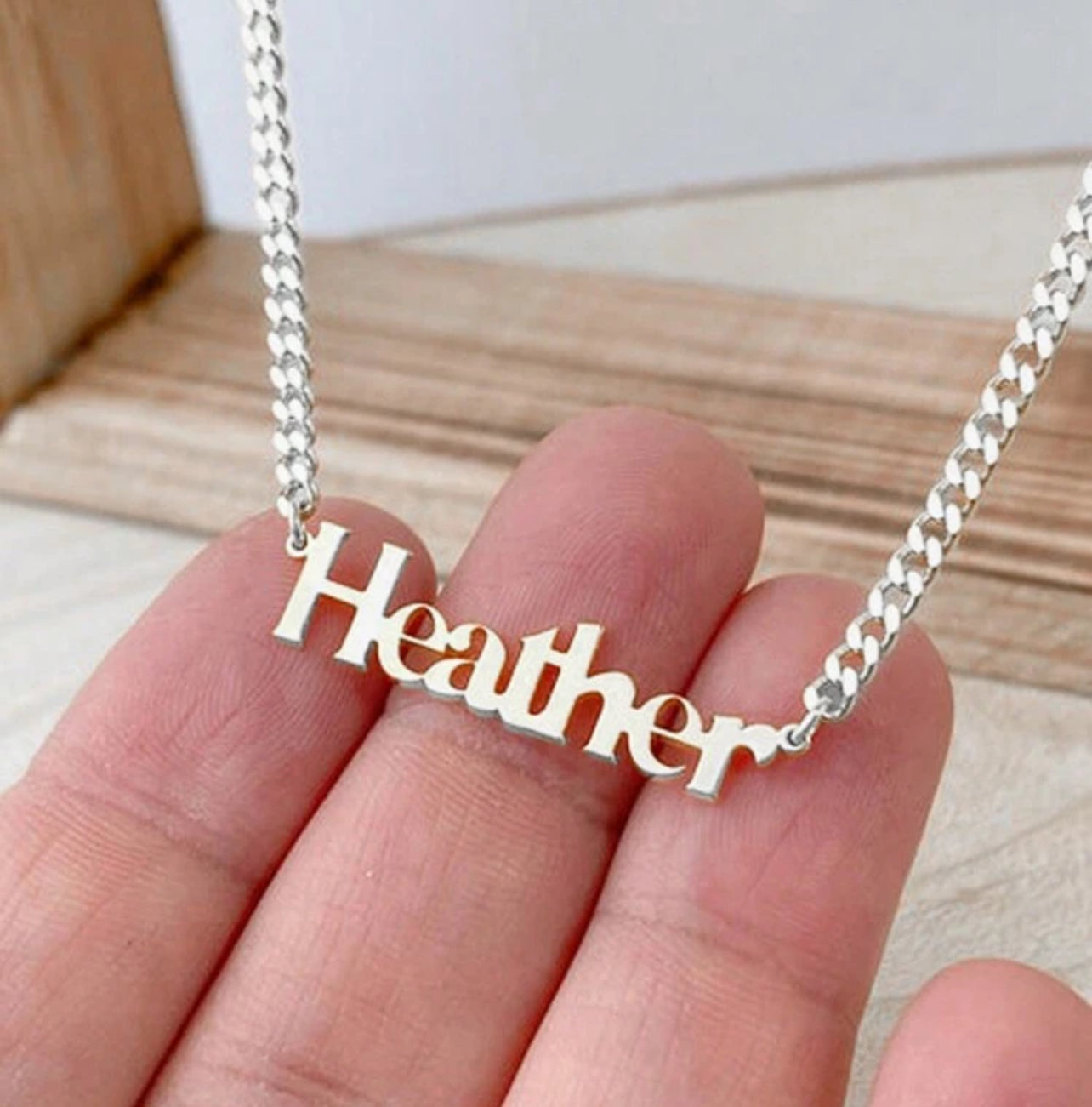 Collier personnalisé en acier inoxydable plaqué or 18 carats