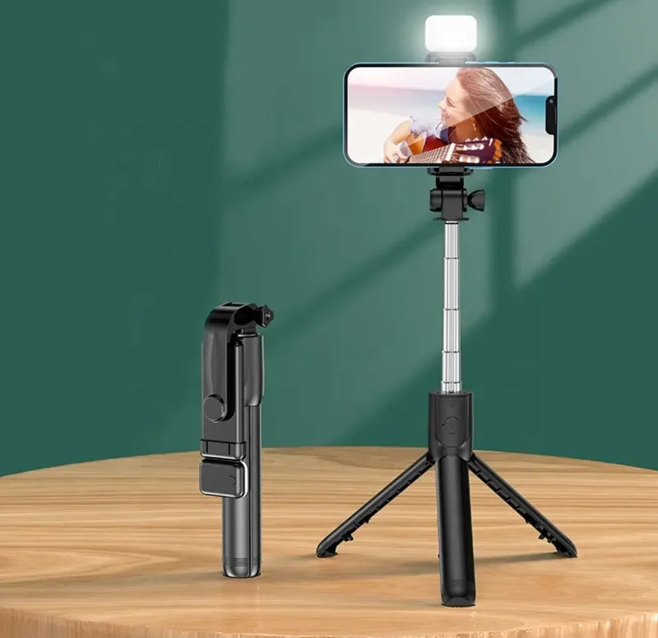 Bâton de Selfie sans fil pour téléphone portable avec trépied support de téléphone multifonctionnel intégré vidéo en direct