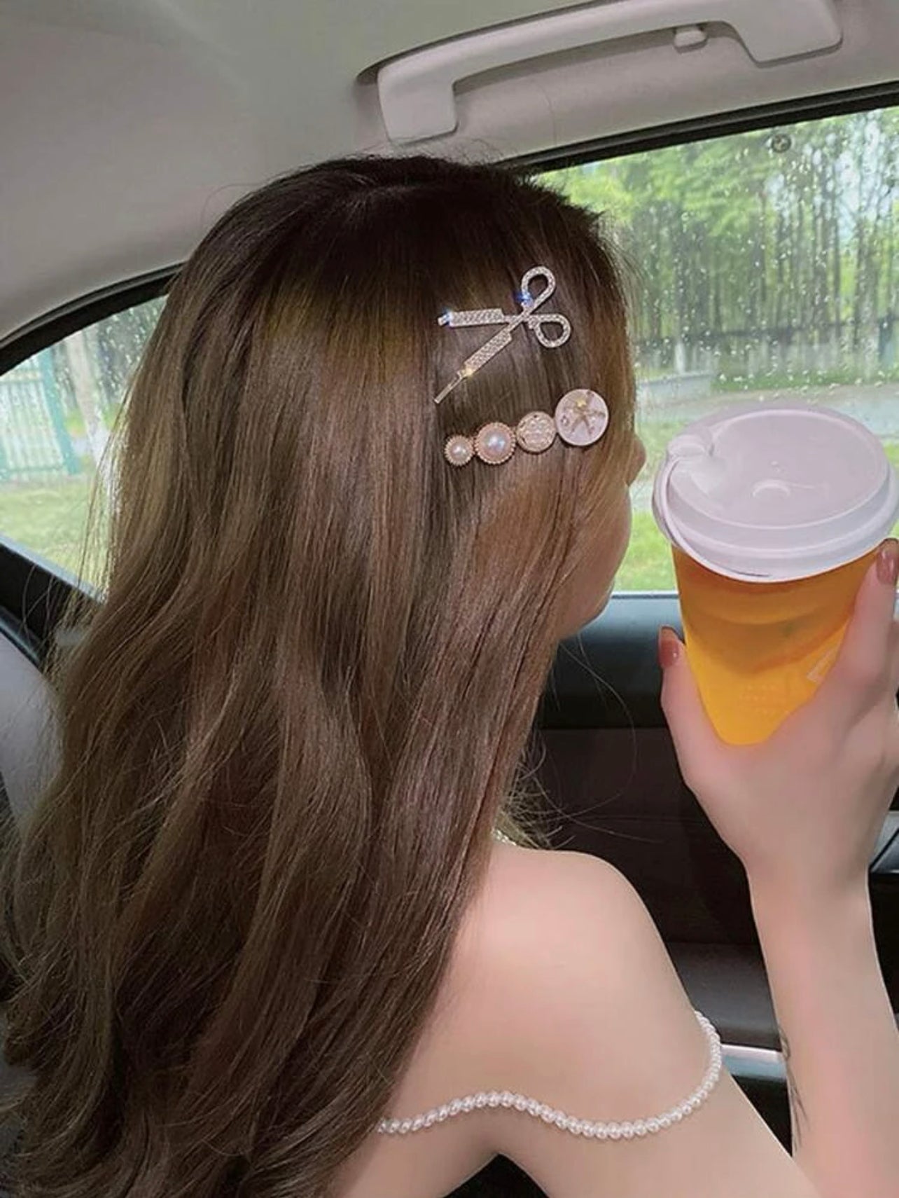 Femme 5 pièces Épingle À Cheveux À Strass Et Fausses Perles