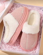 Chaussons Douillets "Dream" à Plateforme – Rose Poudré & Fourrure Ultra-Douce