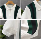 Polo en Maille Texturée à Fermeture Éclair – Style Rétro Chicane