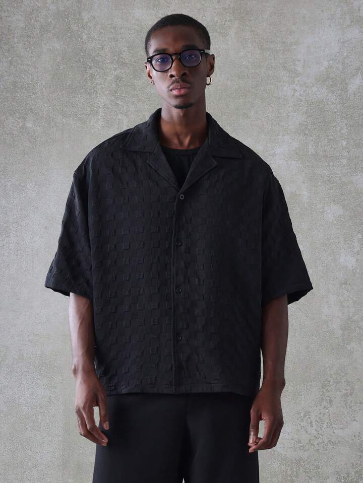 Chemise Homme Oversize Texturée – Style Élégant Décontracté