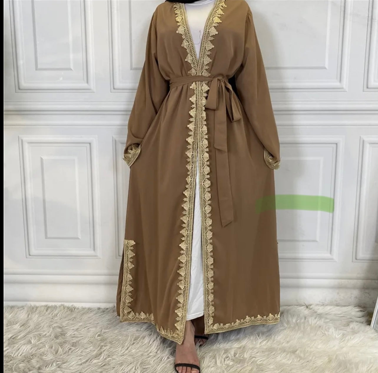 Robe brodé Abaya cardigan turc