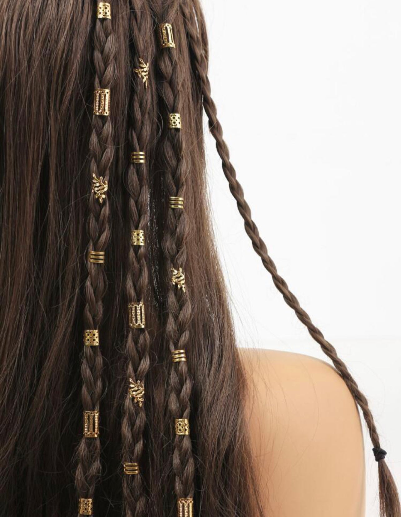 40pcs Mixed Dirty Gold Braids Set Street Style Party Mini Hair Accessory