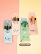 Ensemble de pinceaux de maquillage avec sac combo de nom personnalisé, parfait pour les cadeaux