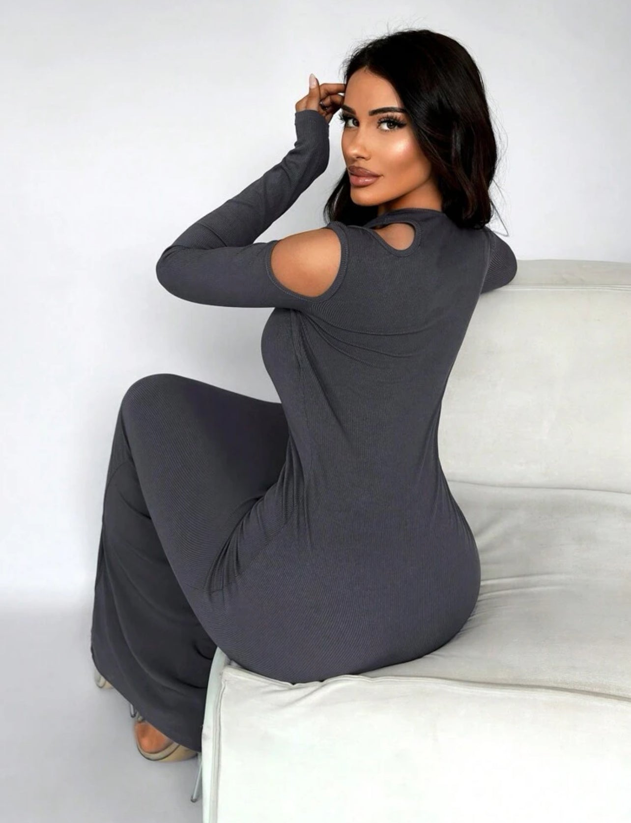 Robe À Queue De Poisson Asymétrique À Épaules Dénudées Et Ourlet Creux Pour Femme