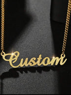 Collier personnalisé en acier inoxydable plaqué or 18 carats