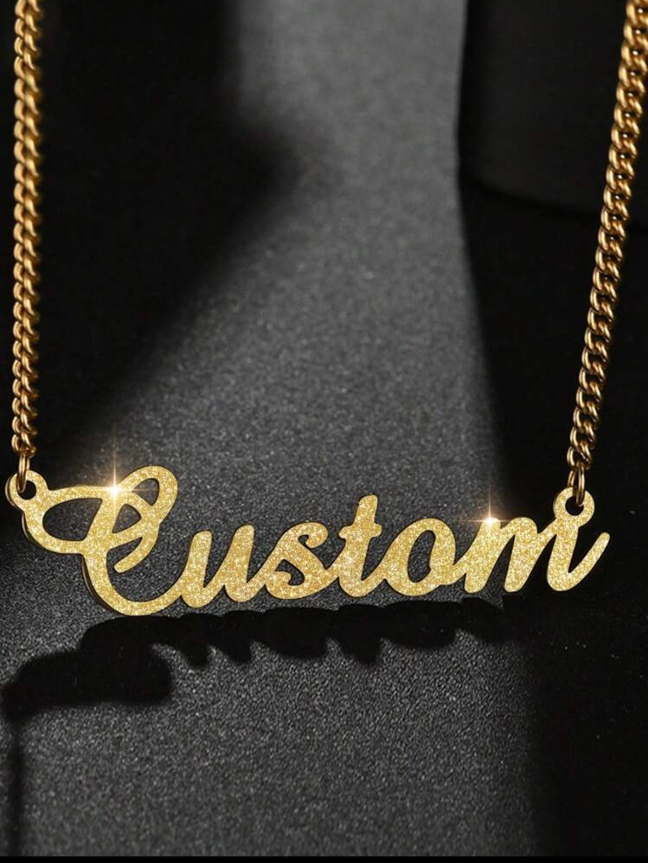 Collier personnalisé en acier inoxydable plaqué or 18 carats