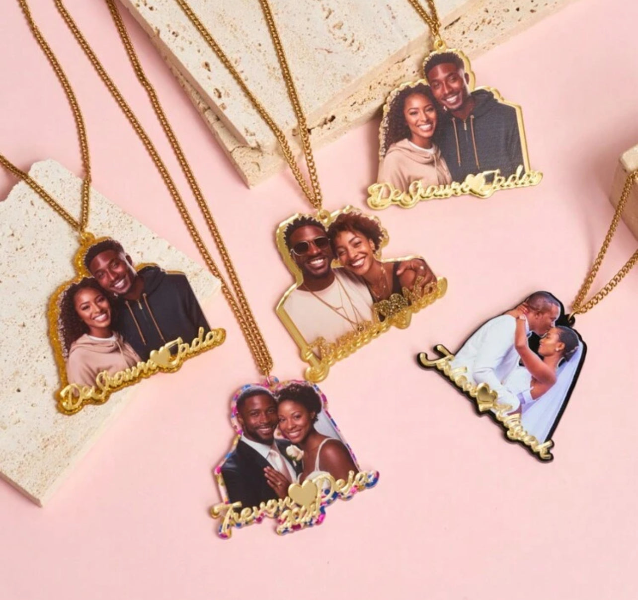 Collier à breloques Photo en acrylique personnalisé