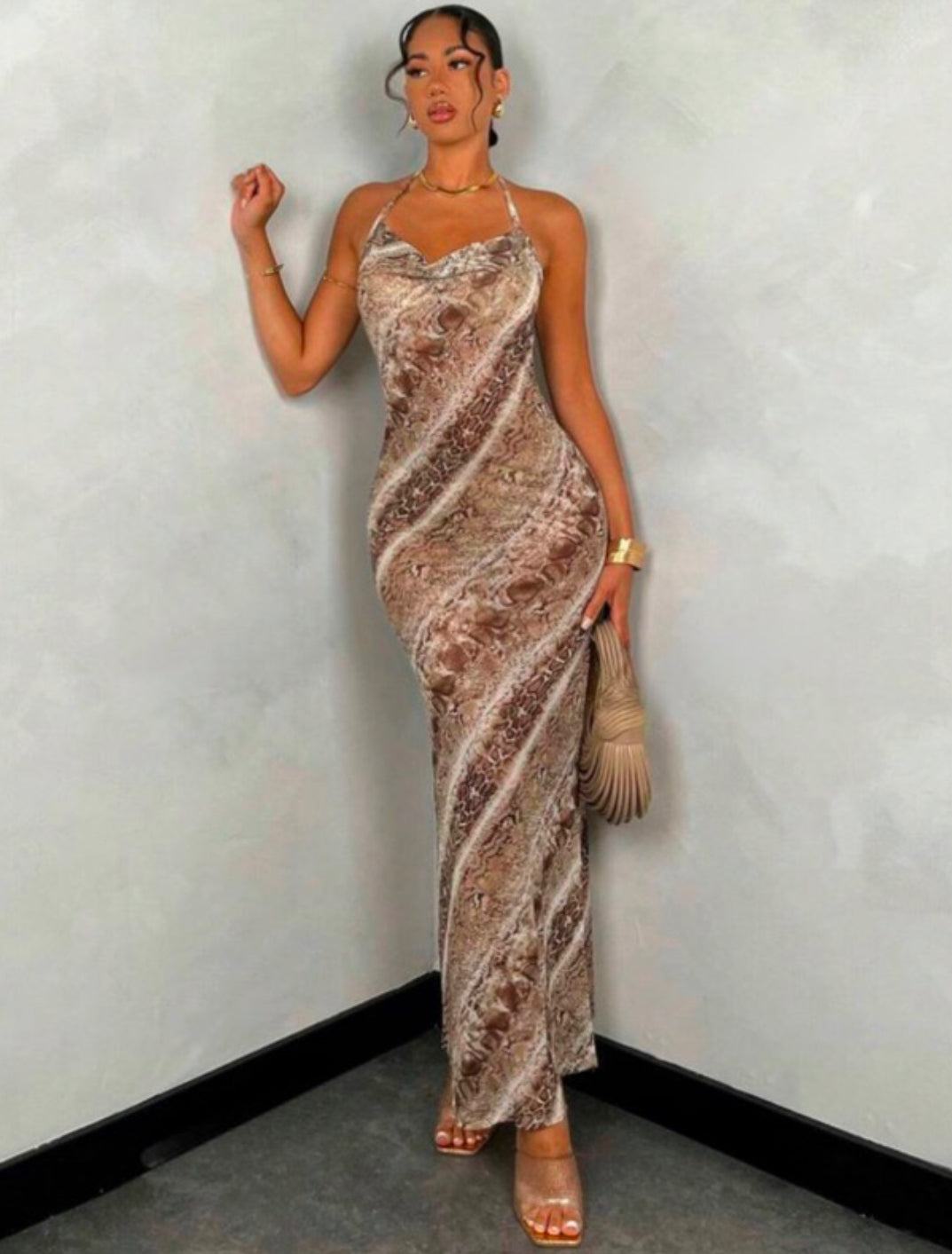 Long Python Dress - Natural Sophistication