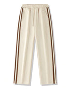 Pantalon Jogger Premium Beige à Bandes Contrastées