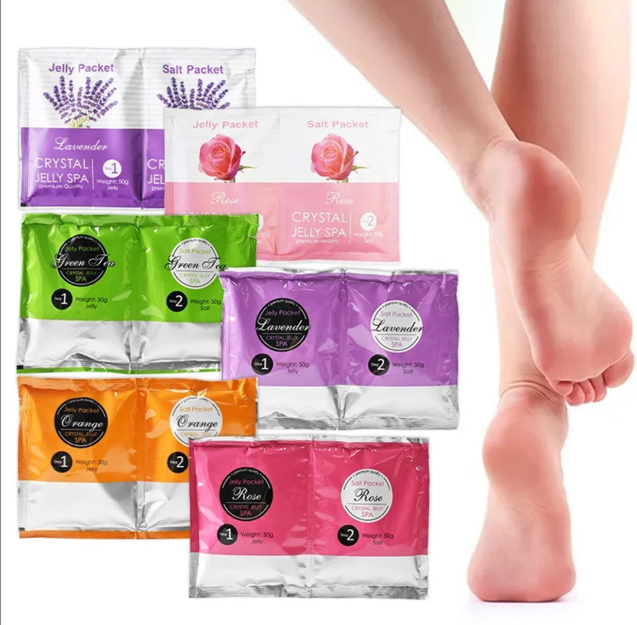 Spa de luxe pour les pieds Crystal Jelly - Thérapie aux sels naturels de la mer