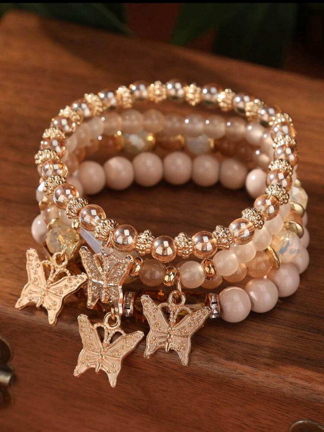 Pearl Bracelets with Butterfly Charms - Elegance and Femininity