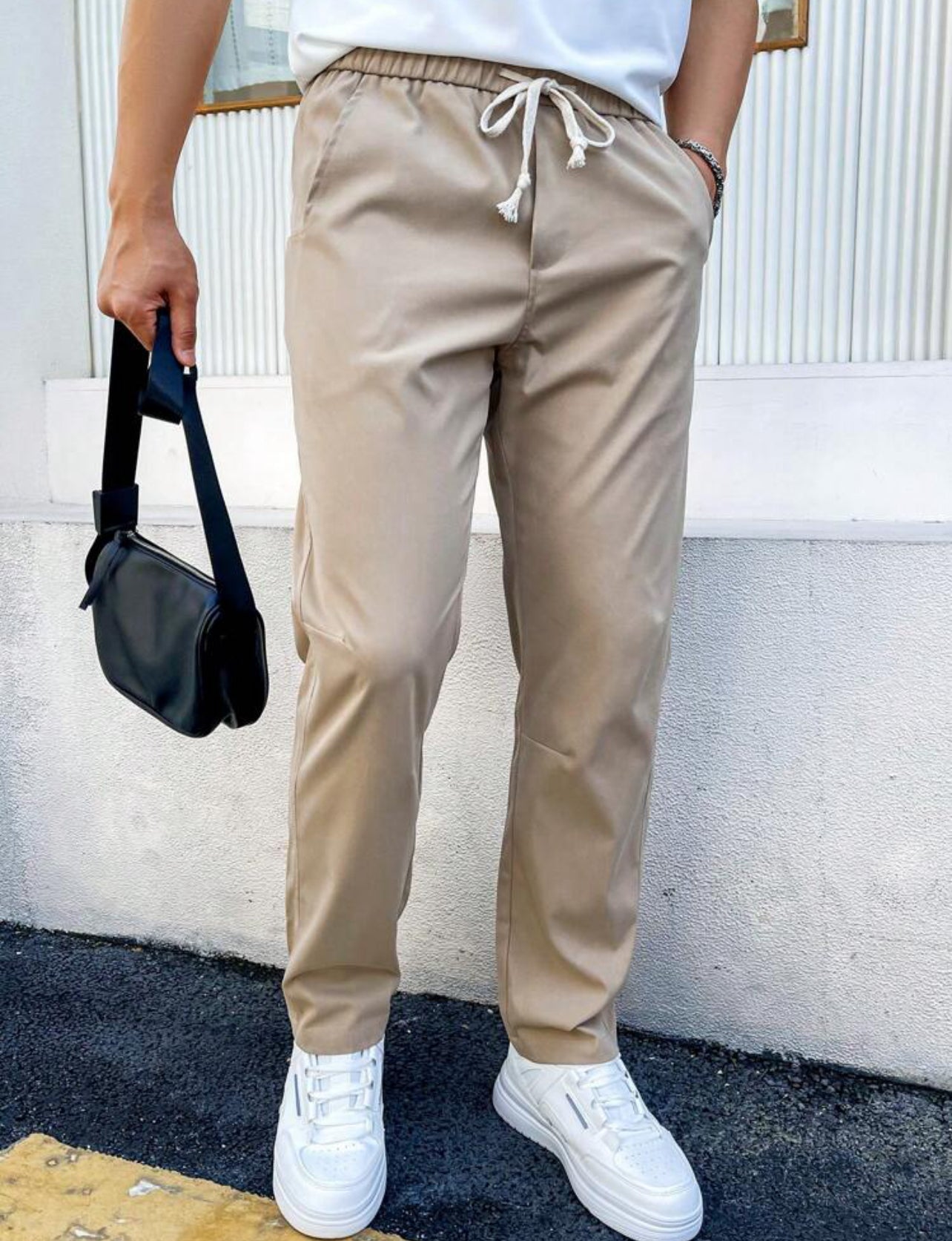 Pantalon À Cordon À Poche Homme