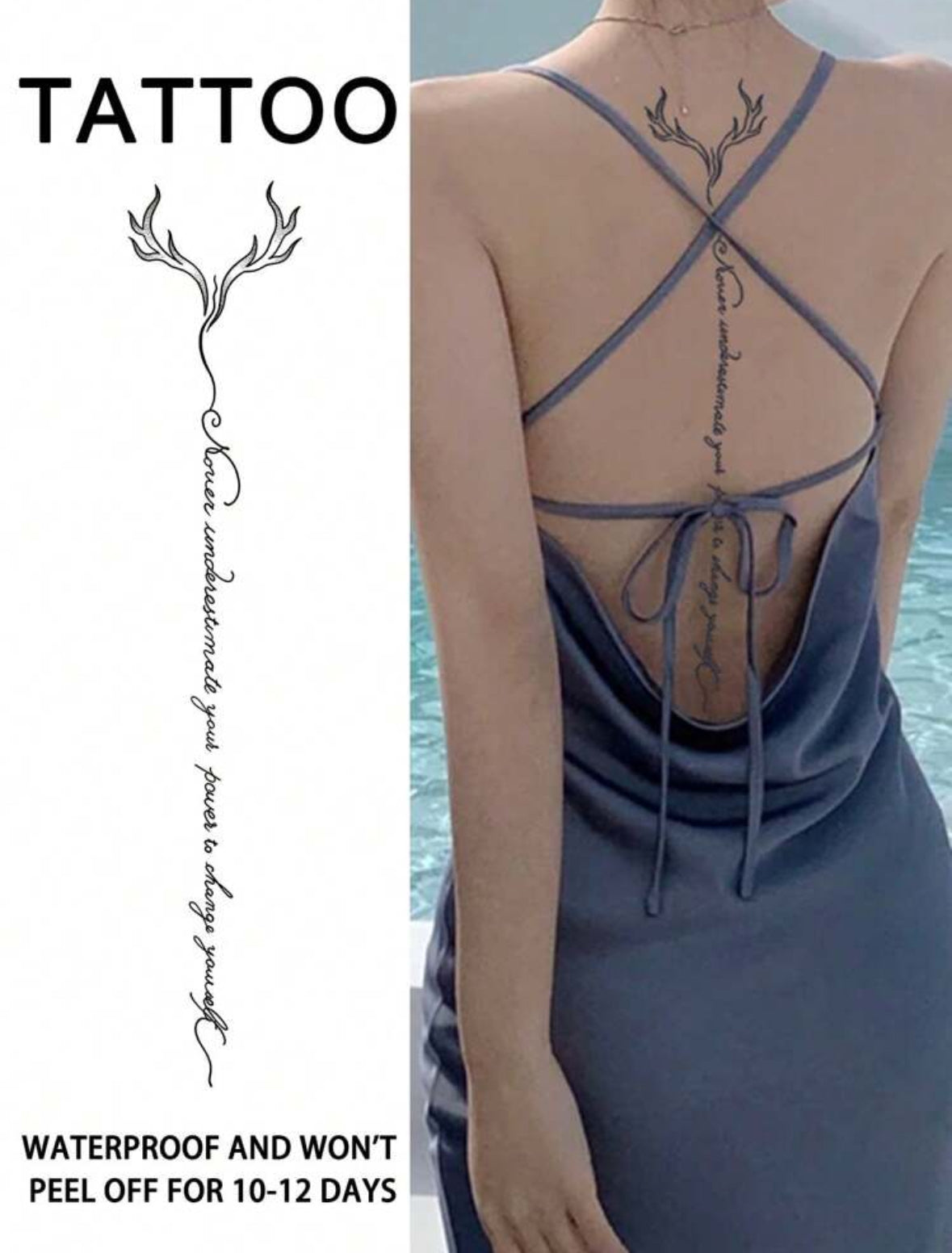 Tatouage Temporaire Épine Dorsale Élégant