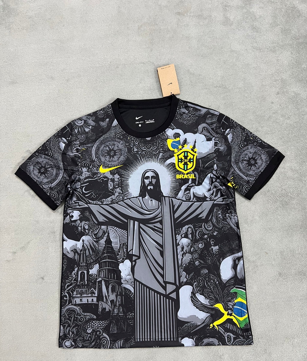 Brazil Christ the Redeemer Special Edition Concept Jersey – Black & Gold