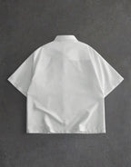Chemise blanche à manches courtes avec cravate – Style Coréen