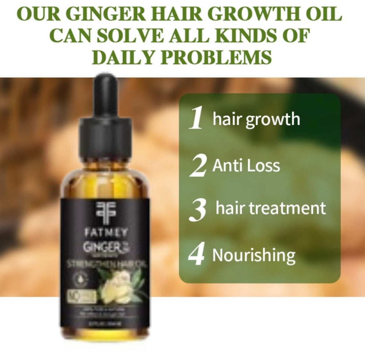 Huile de Gingembre pour la Croissance et la Fortification des Cheveux