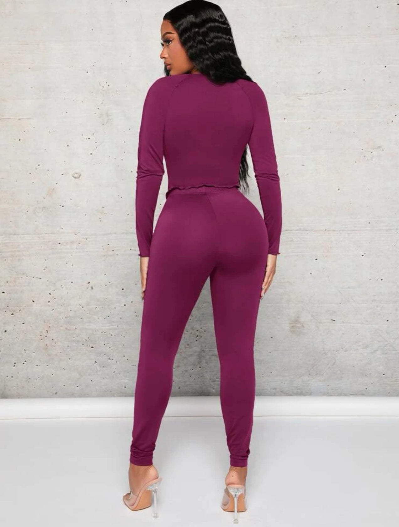 Ensemble Legging & Top à encolure de cœur fendu