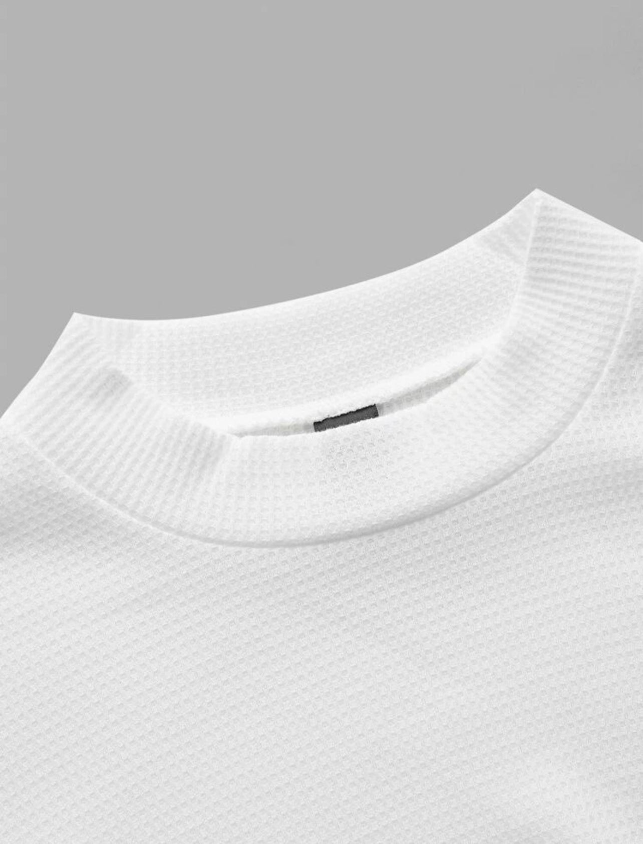 T-shirt à col montant côtelé