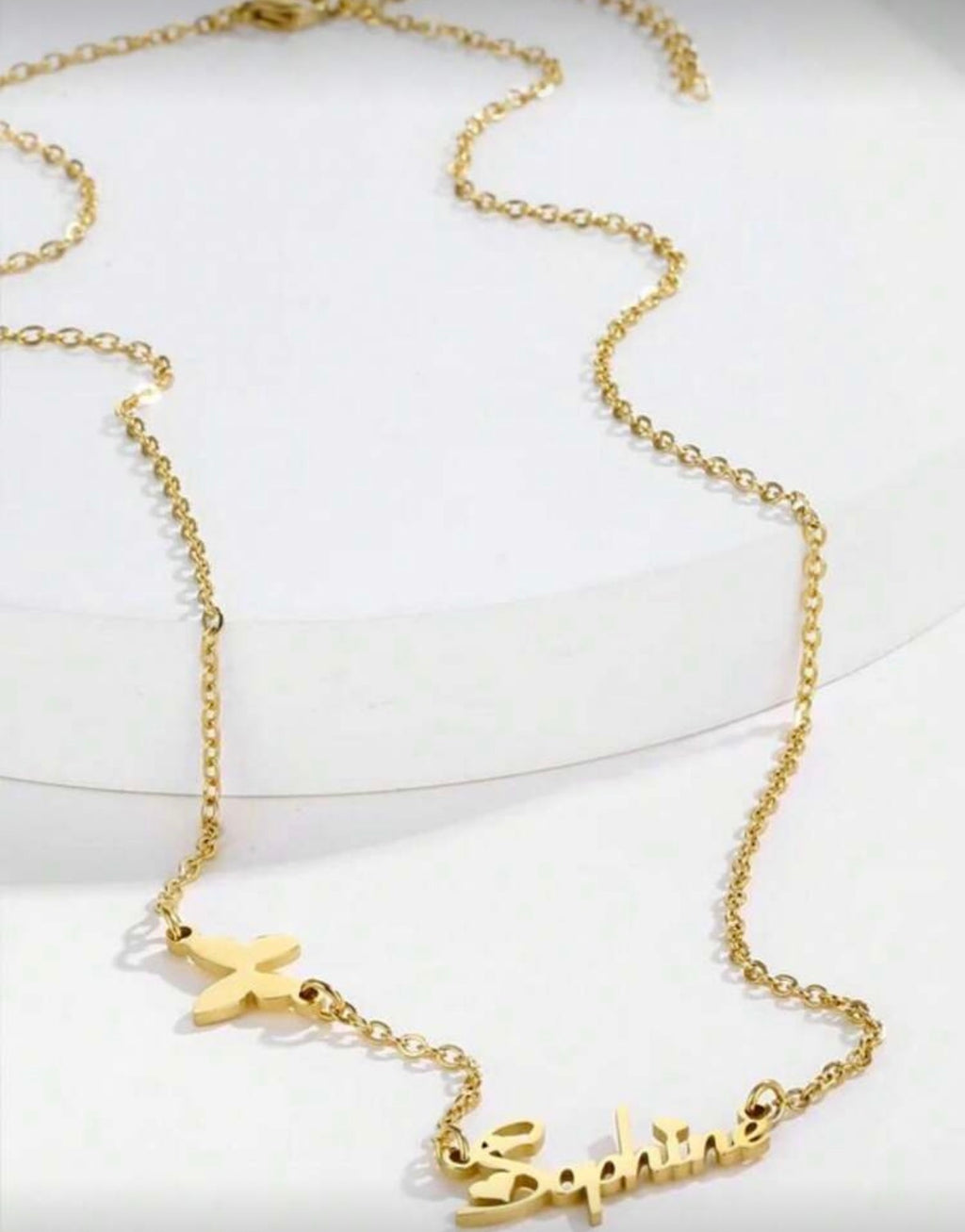 Personalized Butterfly Heart Necklace