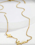 Personalized Butterfly Heart Pendant Necklace for Girls Women