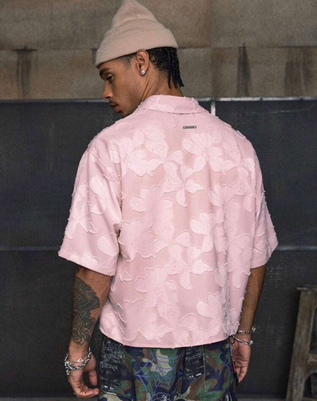 Chemise Homme Texturée Rose – Style Décontracté Premium