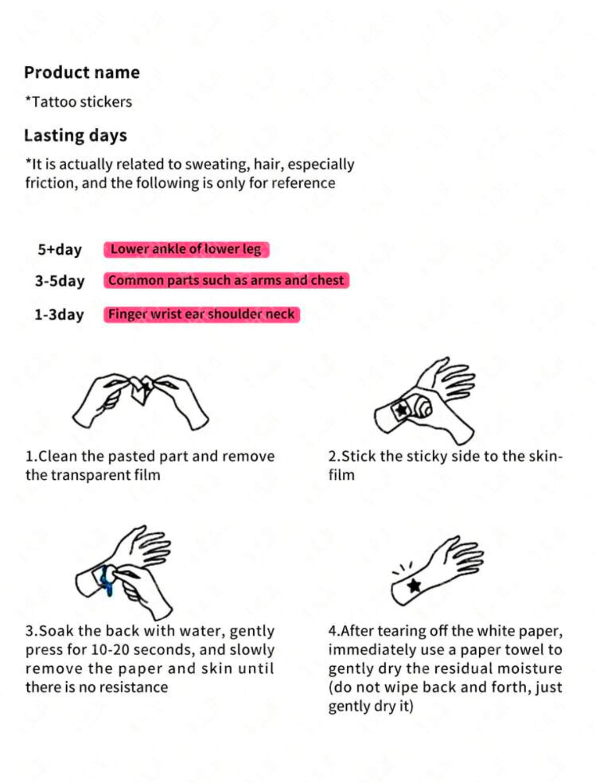 Tattoo Sticker - “Live in the Moment"