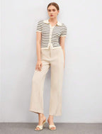 Mules Éléguantes Beige en Simili Cuir avec Talon Moyen