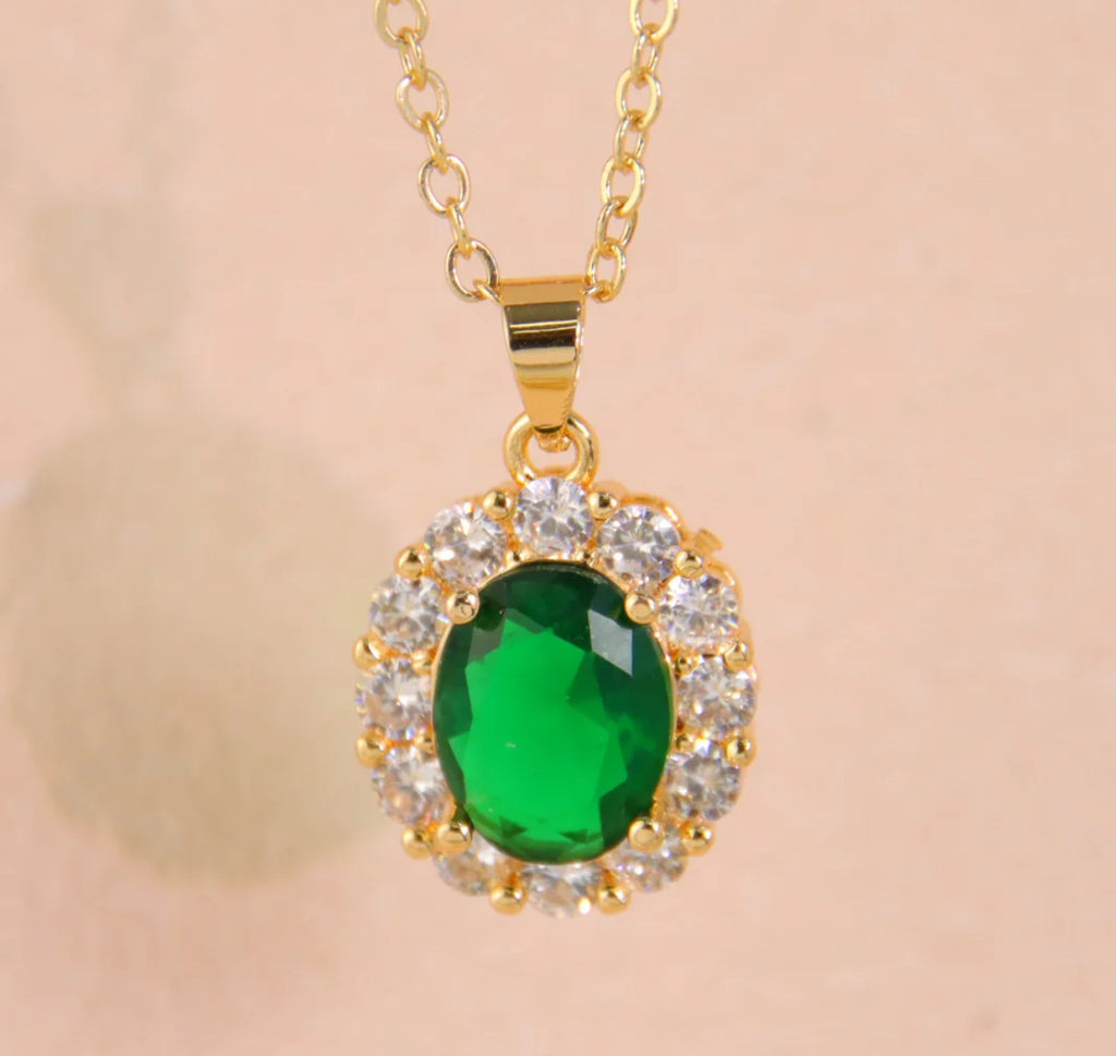 Collier Coloré en Laiton avec Cristaux