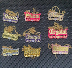 Collier personnalisé avec nom en acrylique, plaque signalétique colorée personnalisée, chaîne avec nom