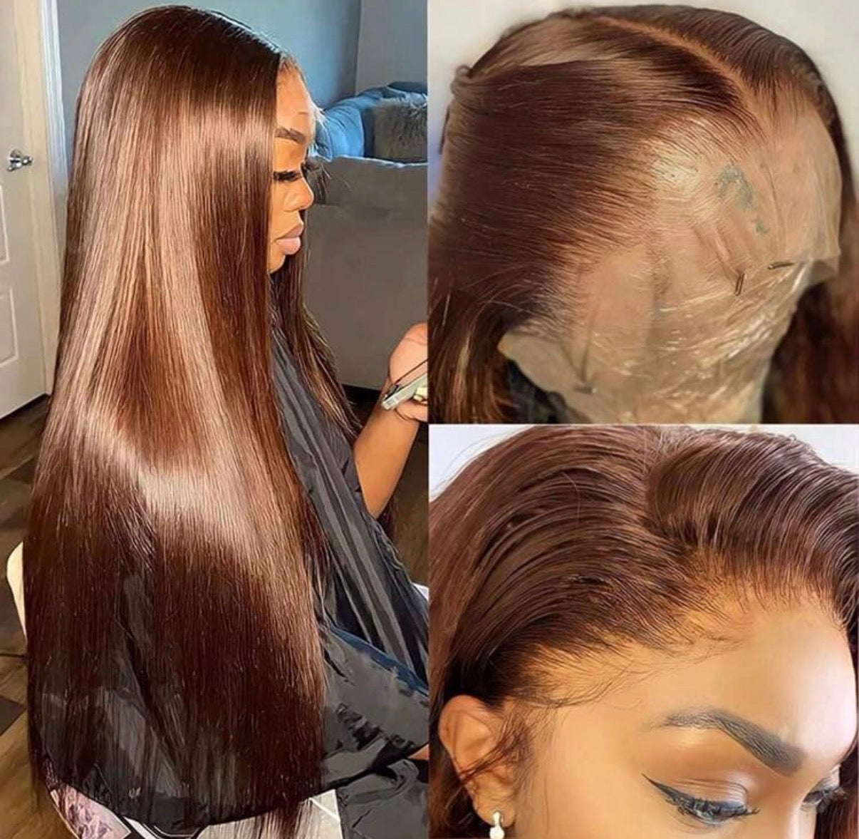 Perruque Lace Frontal 180% - Cheveux Humains Lisses