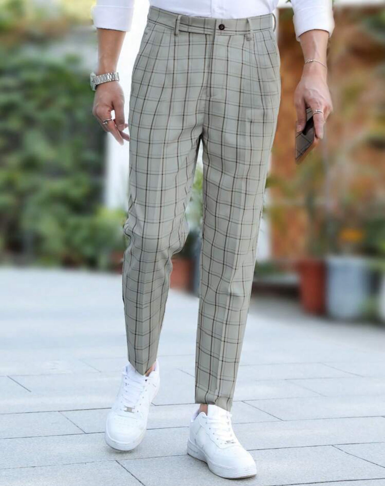 Manfinity Homme Pantalon De Costume À Carreaux À Poche