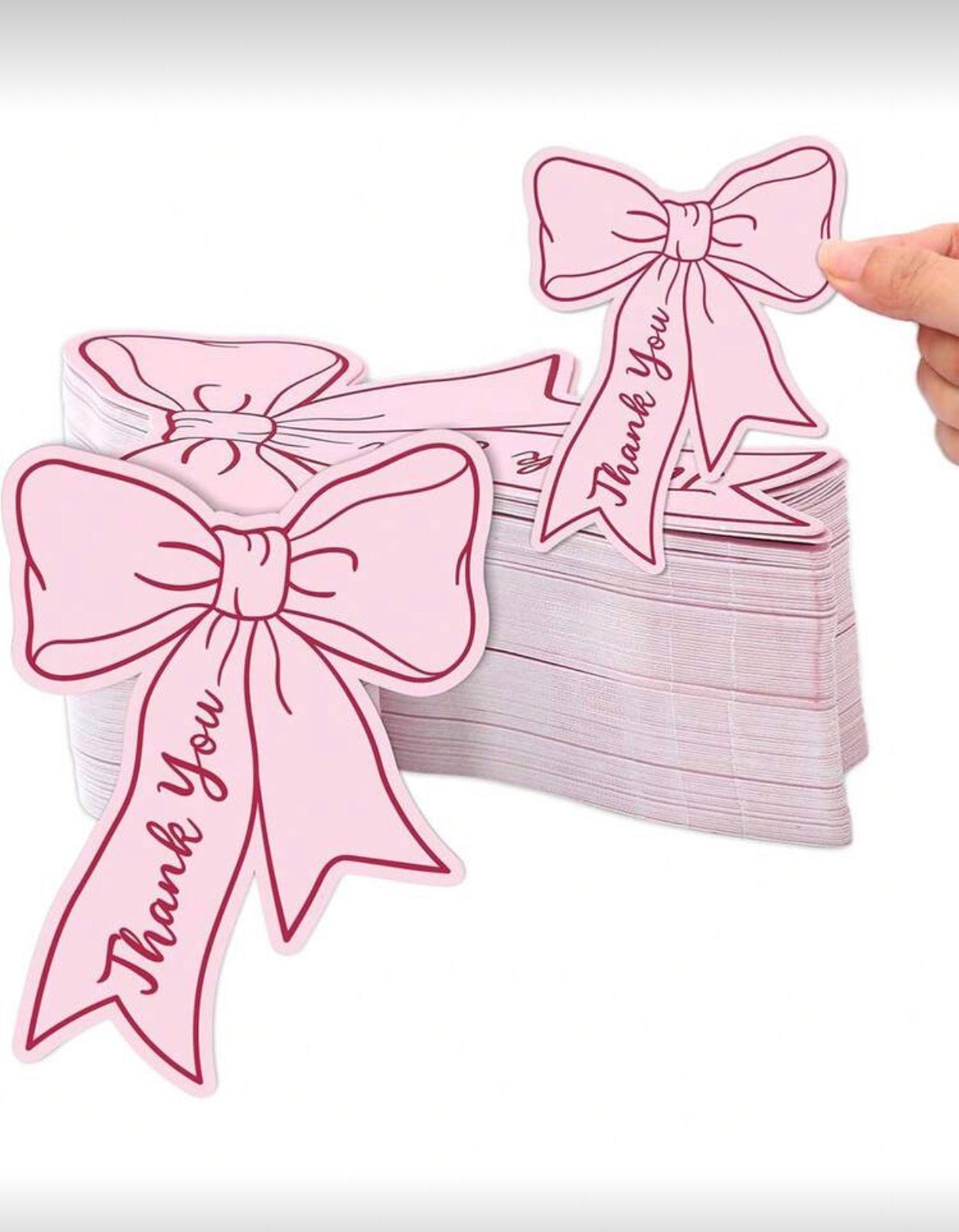 Cartes de Remerciement "Nœud Élégant" – Étiquettes Cadeaux avec Message