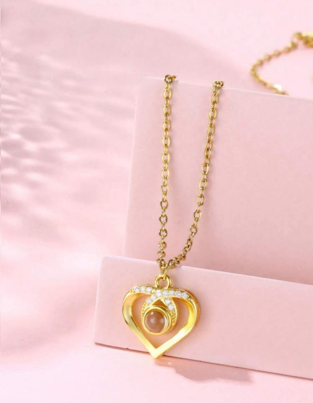 Personalized Heart Necklace with Photo Projection