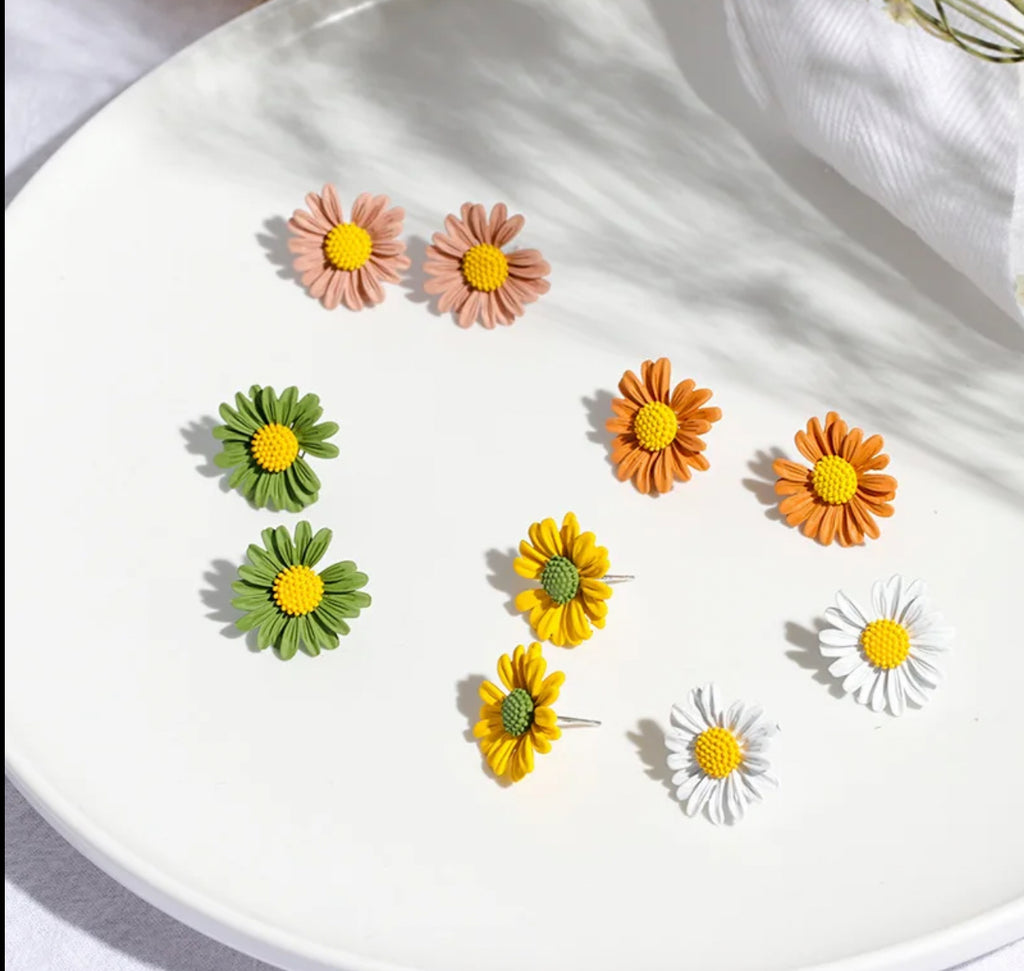Boucles d’Oreilles Fleurs Marguerite