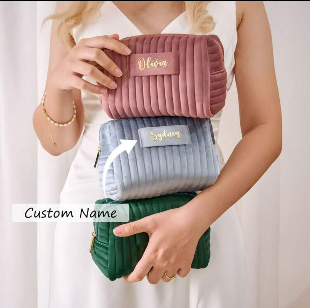 Trousse à cosmétiques avec nom personnalisé