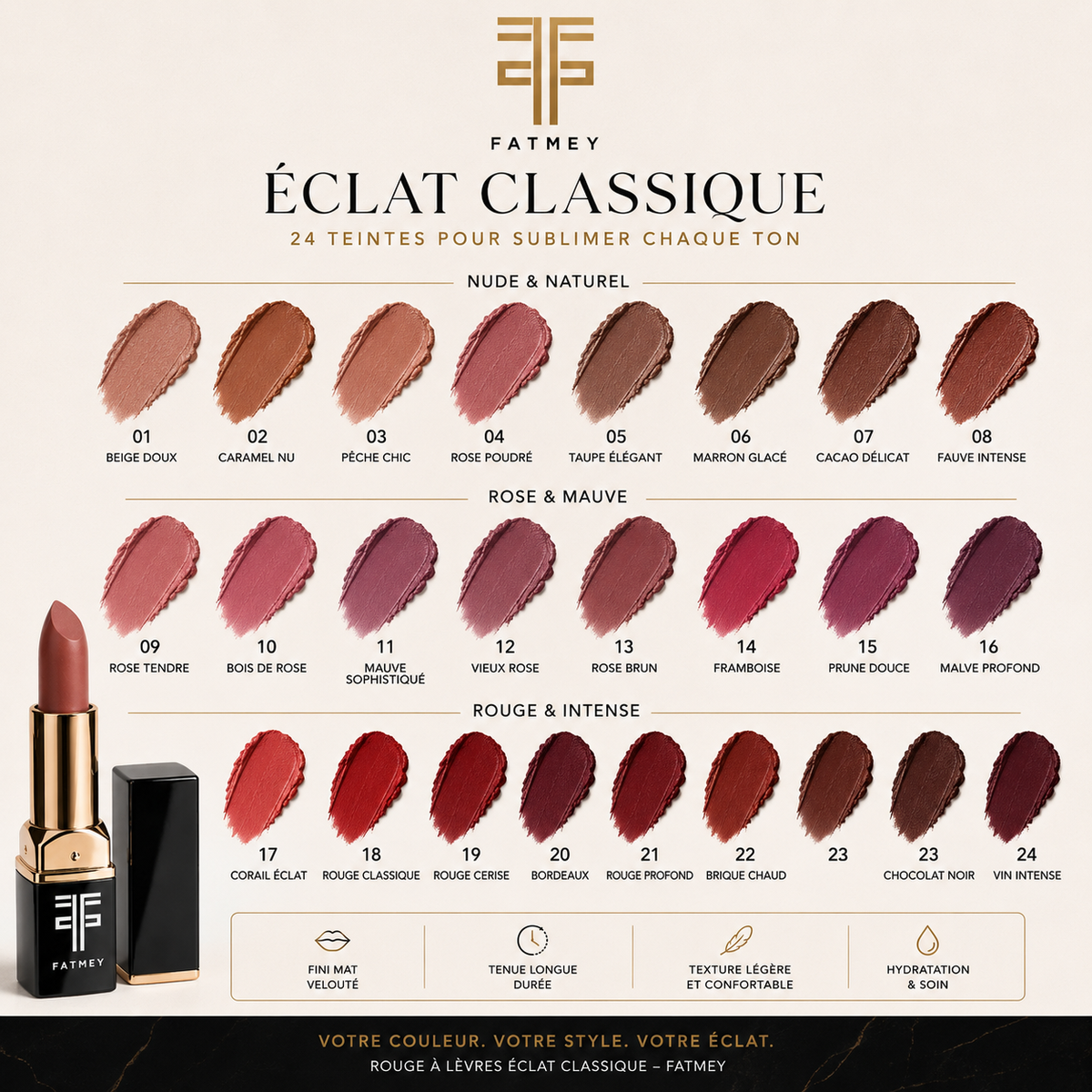 Rouge à Lèvres Éclat Classique | FATMEY