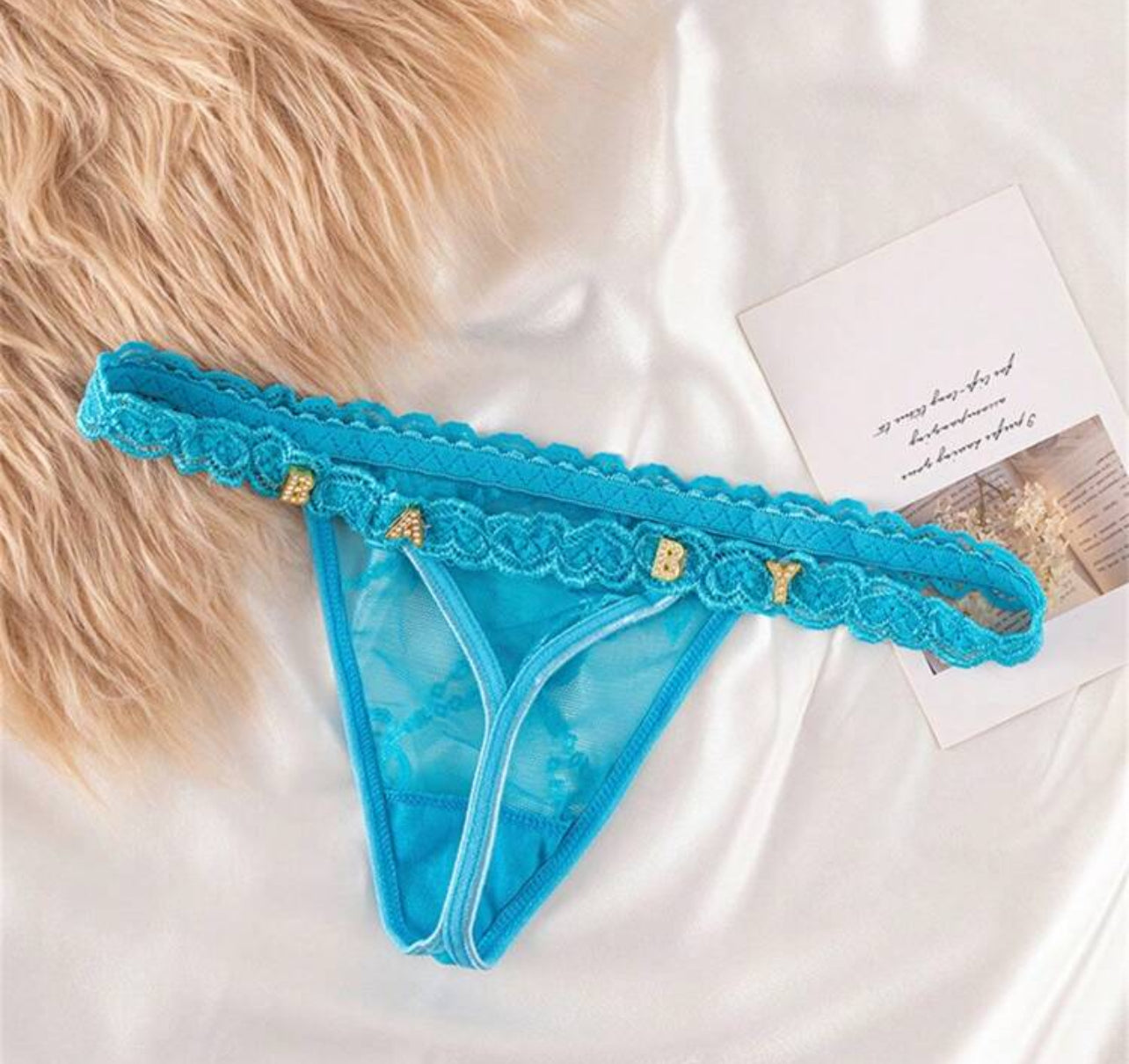 Culotte en dentelle avec lettres personnalisées pour femmes, string en dentelle Sexy avec lettres personnalisées, lettres brillantes en strass bricolage