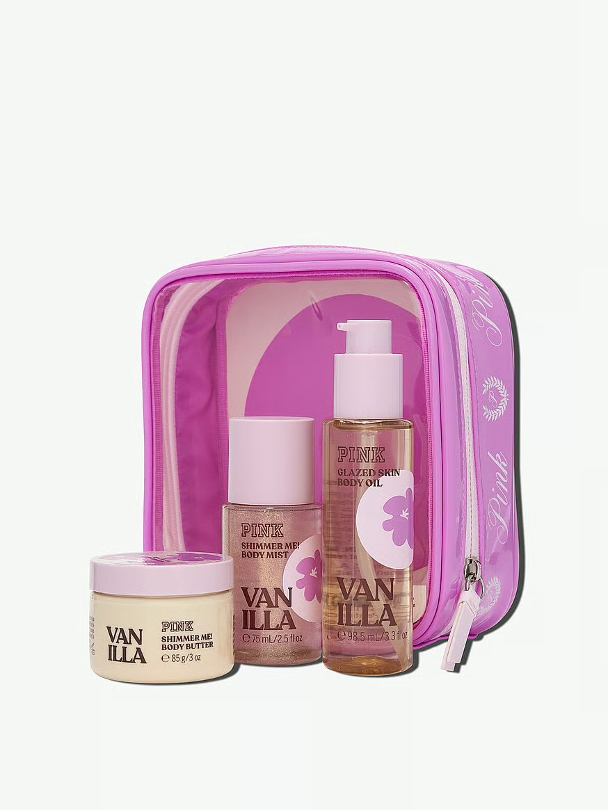 PINK – Coffret Corps Shimmer avec Trousse – Édition Fin de Collection
