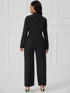 Ensemble Pantalon & Blouse Unicolore Asymétrique