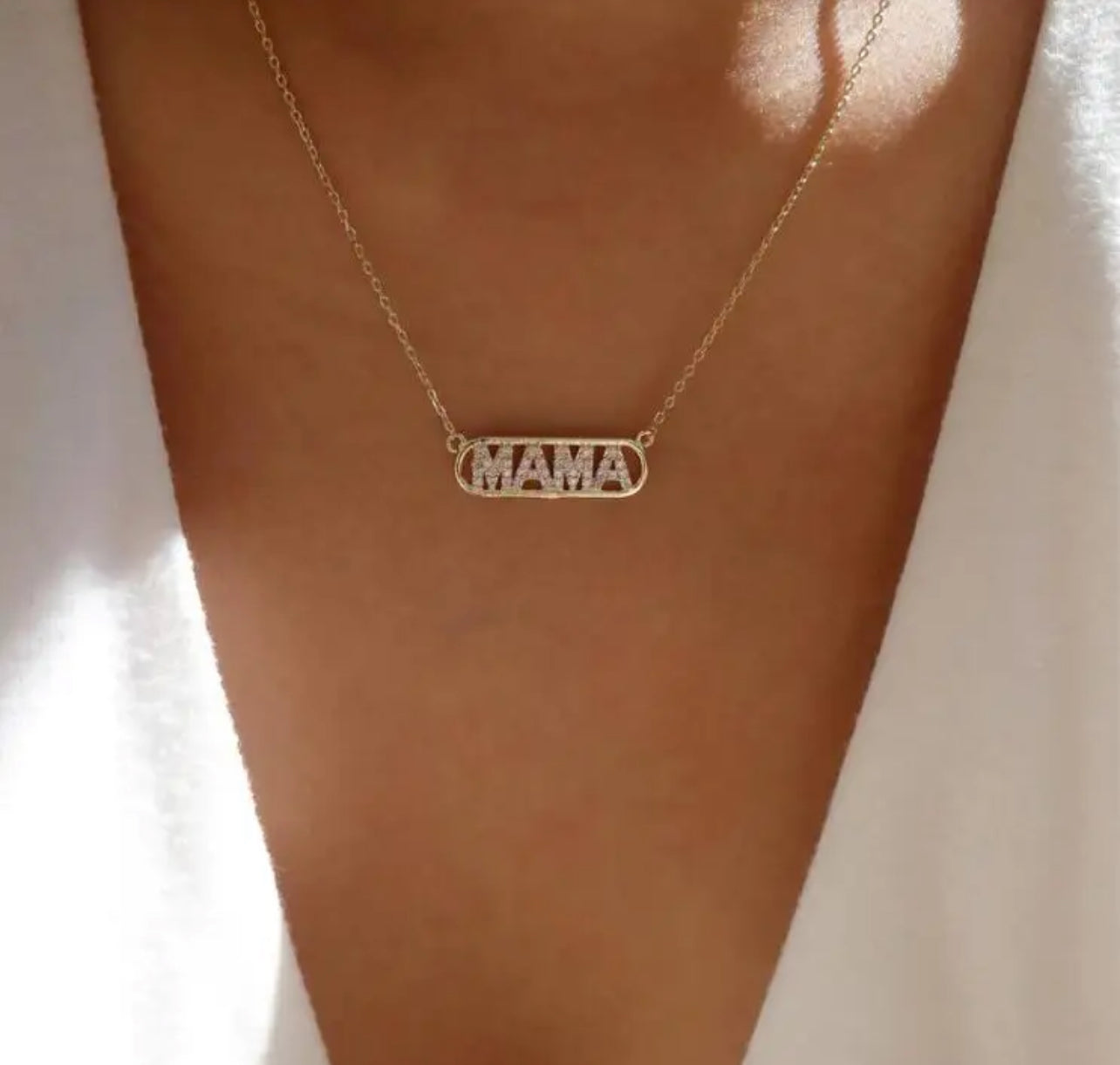 Collier lettre maman or plaqué