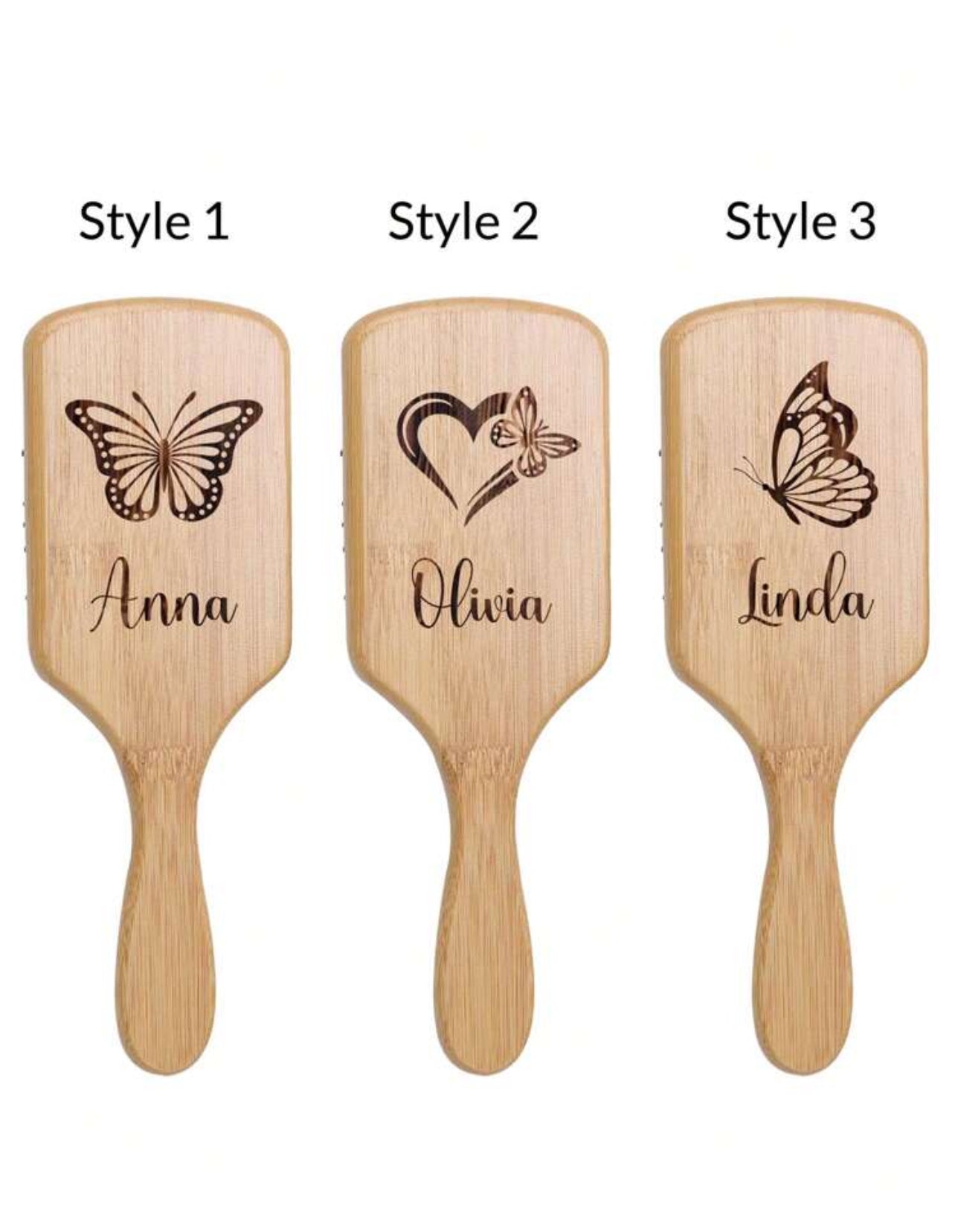 1pc Peignes en bambou avec gravure