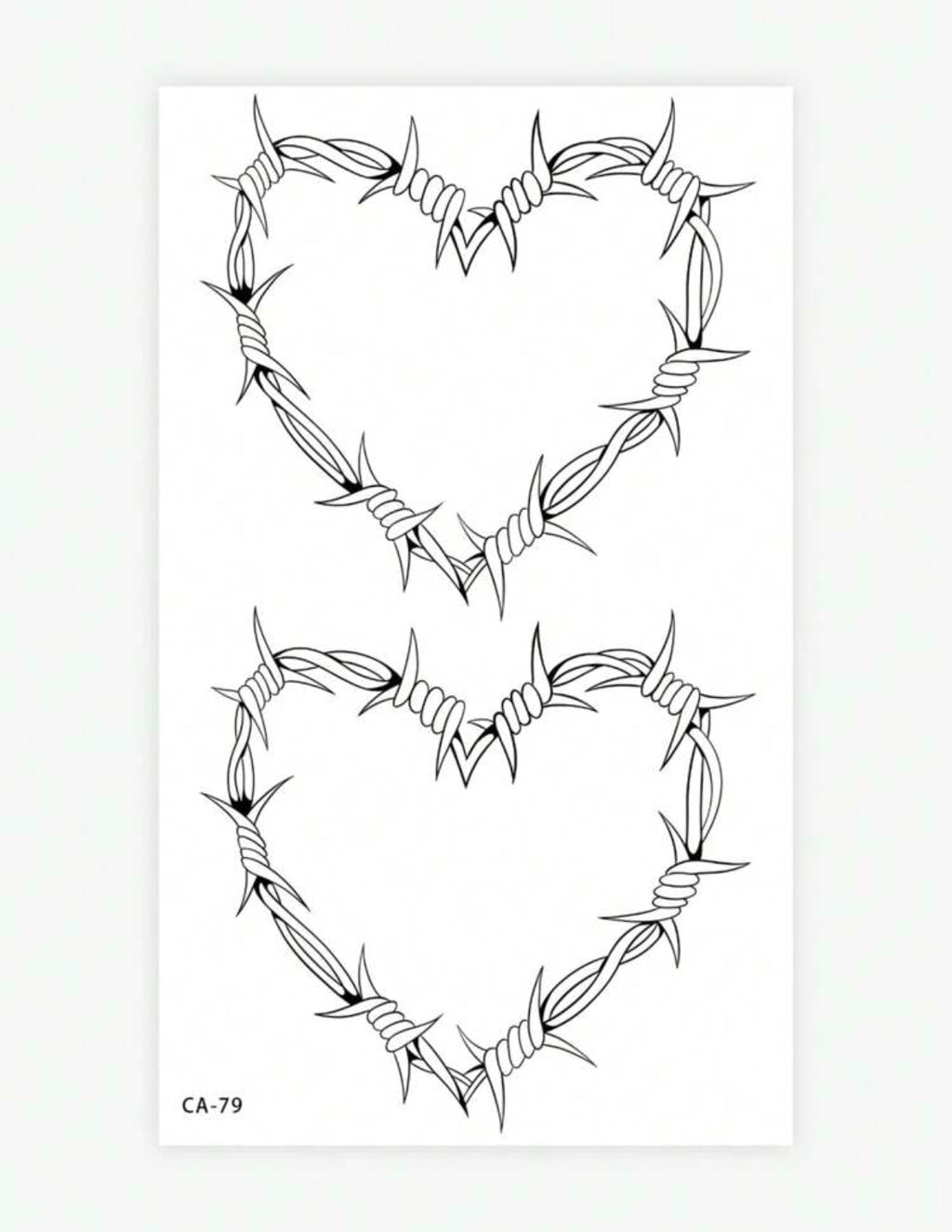 Barbed-Wire Heart Temporary Tattoo – Bold Design