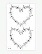 Tatouage Temporaire Cœur en Fil Barbelé – Design Audacieux et Élégant