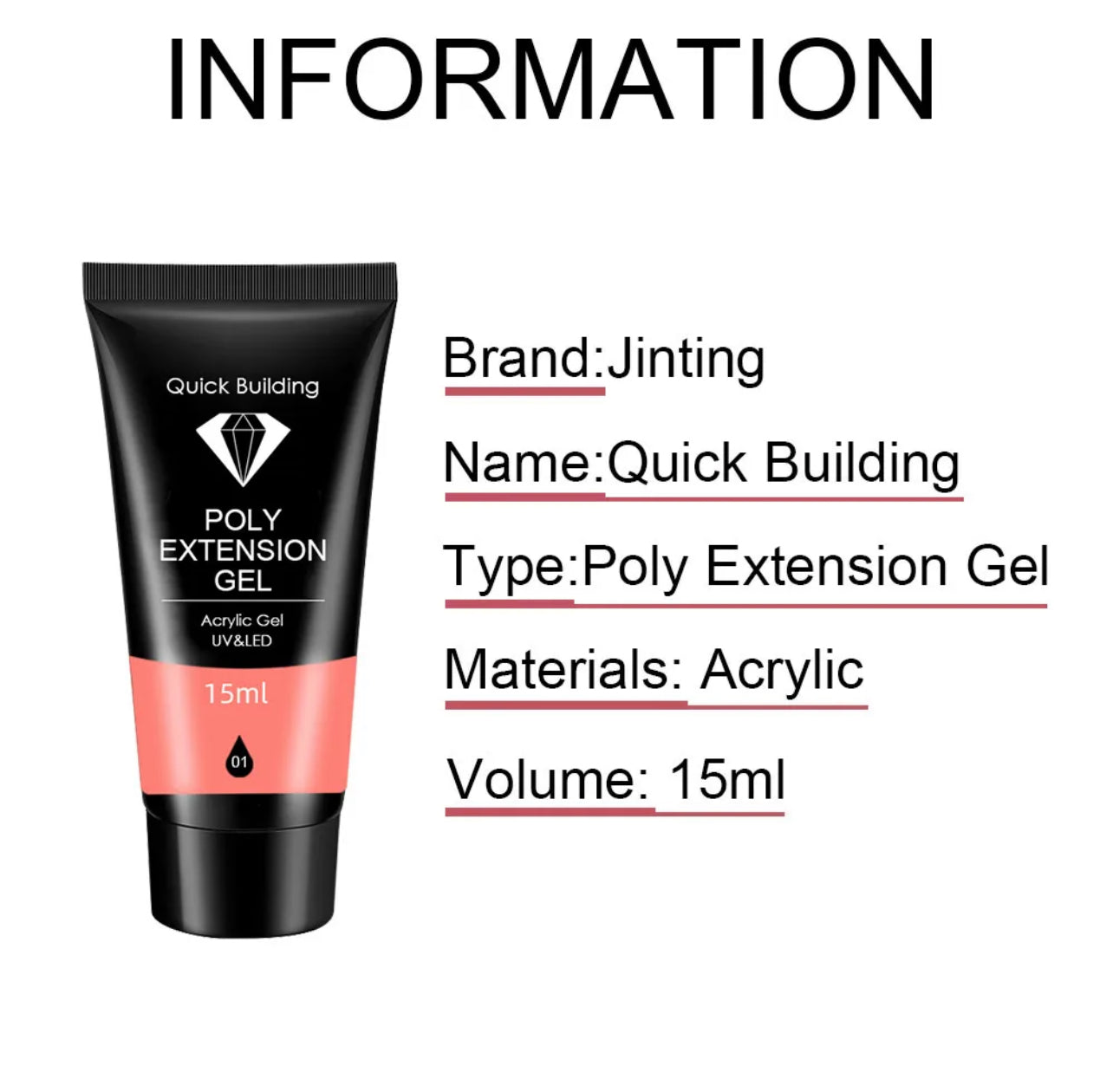 Gel Poly Extension – Manucure Professionnelle UV/LED (15 ml)